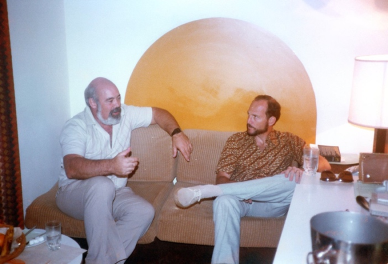 From Left: Mike Maybury with AISA Executive Director Chuck Kite, AISA conference, 1983